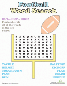 Football Homecoming Word Search