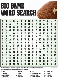 Football Related Word Search