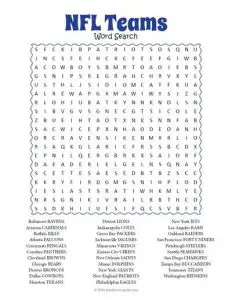 Football Teams Word Search Answers