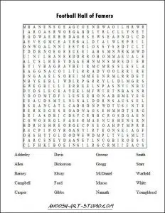 Football Themed Word Search
