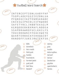 Football Word Search AFL