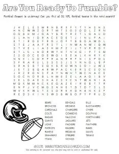 Free Football Word Search