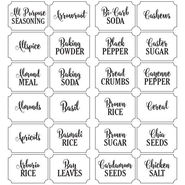 30 Pretty Kitchen Or Pantry Labels Kittybabylove Com