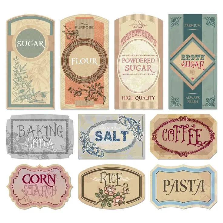 30 Pretty Kitchen or Pantry Labels - Kitty Baby Love