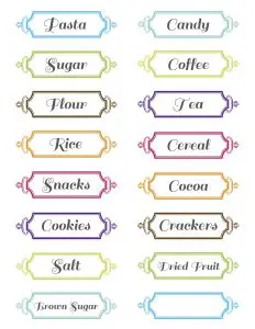 Kitchen Container Labels