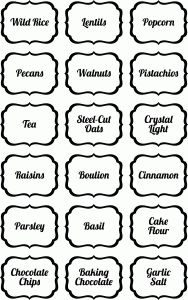 Labels for Pantry Items