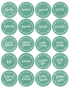 Labels for Pantry Jars