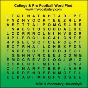 NCAA Football Word Search