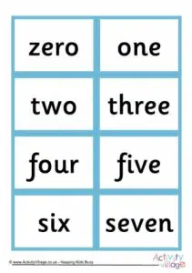 Number Words Flash Cards