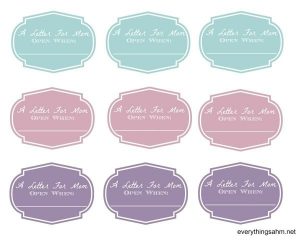 Open When Letter Printable