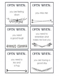 Open When Letters Printable