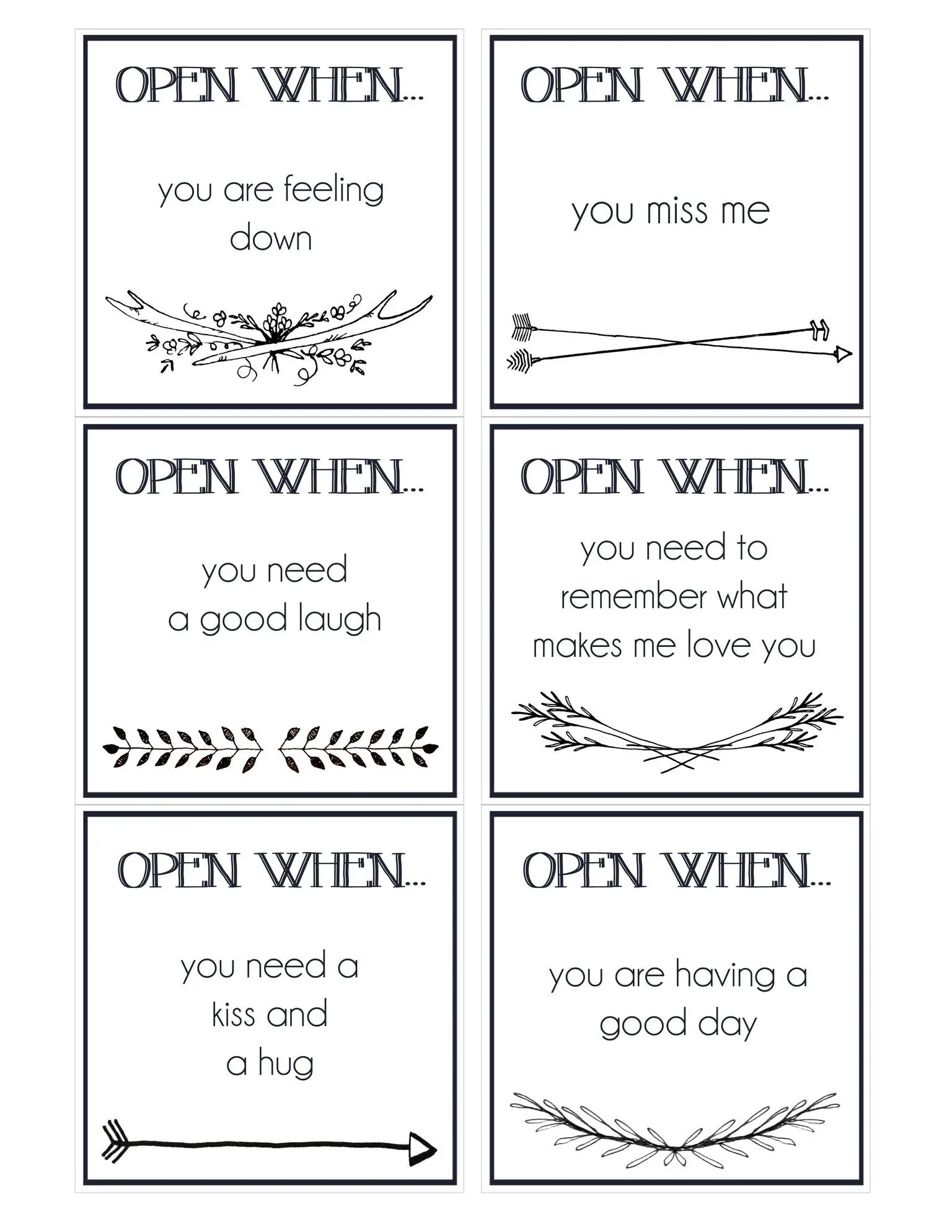 21 Cute Printable Open When Letters - Kitty Baby Love Pertaining To Open When Letters Template