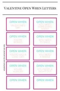 Open When Letters for Girlfriend Printable
