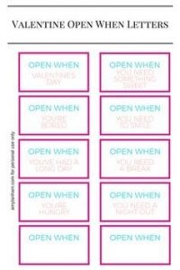 Open When Letters for Girlfriend Printable