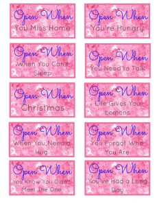 Open When Letters for Husband Printable