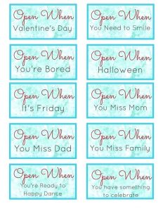 Open When Letters for Mom Printable