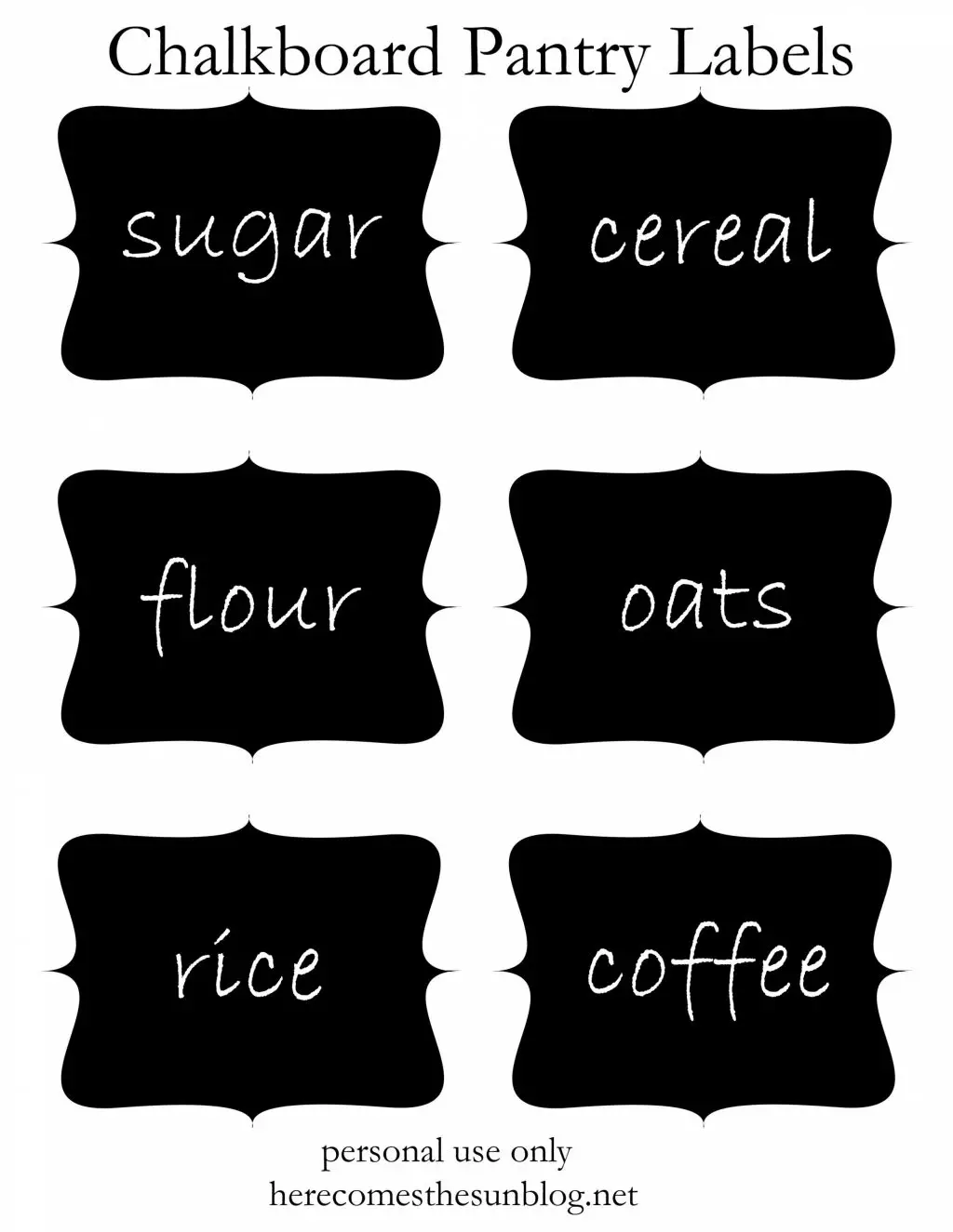 30 Pretty Kitchen or Pantry Labels Kitty Baby Love