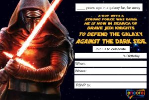 Star Wars Darth Vader Birthday Invitations