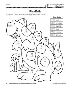 2 Digit Subtraction Color by Number