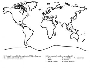 7 Continents Blank Map