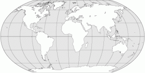 7 Continents Blank Outline Map