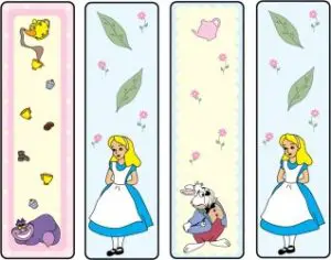 Alice in Wonderland Bookmarks Printable