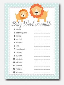 Baby Shower Word Scramble Free Download