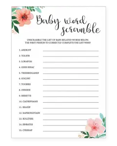 36 Adorable Baby Shower Word Scrambles - Kitty Baby Love