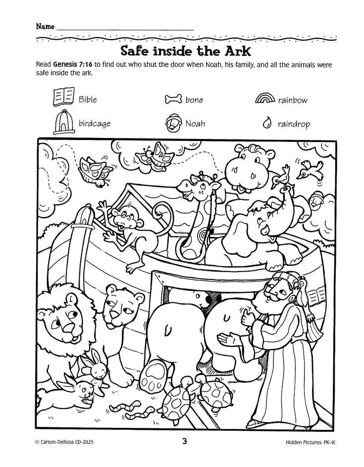 Free Printable Bible Story Hidden Pictures