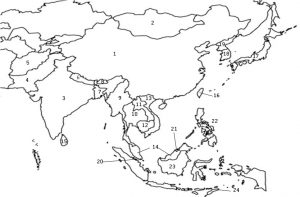 Blank Continent Political Map of Asia