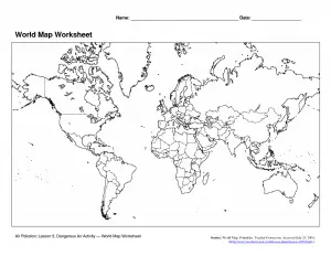Blank Continents Map