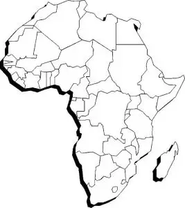 Blank Geography Continent Map of Africa