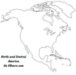 Blank Map North American Continent