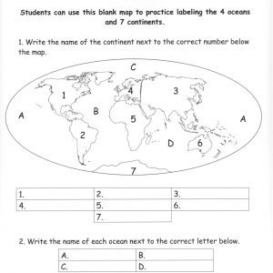 Blank Map Of 7 Continents And 5 Oceans Printable Infoupdate org