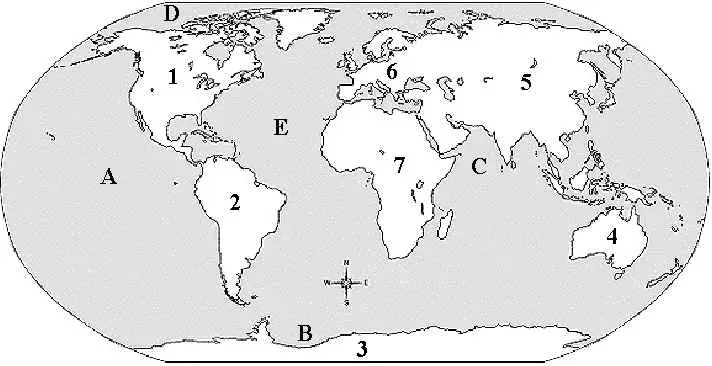 world map continents outline