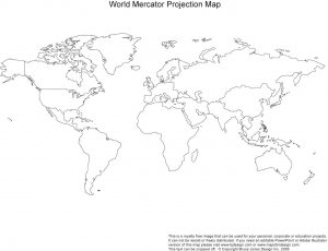 Blank Map of the Continents and Oceans