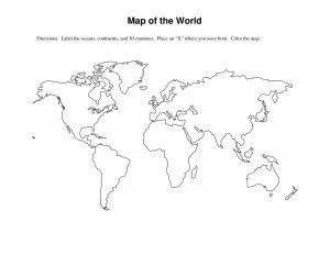 Blank Map of the Seven Continents