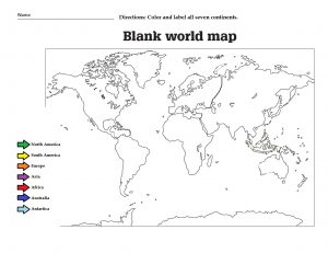 Blank World Continent Map