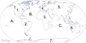 Blank World Map to Label Continents and Oceans