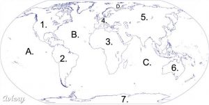 Blank World Map to Label Continents and Oceans