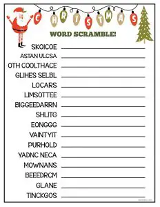 Christmas Scramble Word Games
