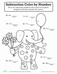 Color by Number Subtraction