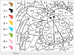 Color by Number Subtraction Printables