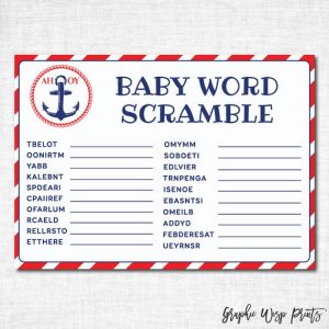 Free Nautical Baby Shower Word Scramble