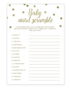 Free Printable Baby Shower Games Word Scramble