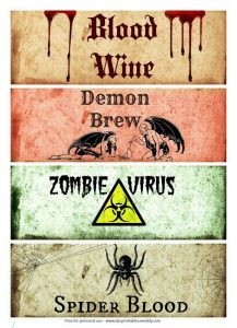 Free Printable Halloween Bottle Labels