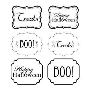 Halloween Labels Black And White
