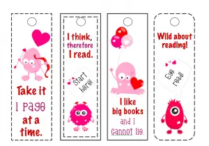 Monster Bookmarks Printable