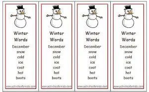 Snowman Winter Bookmarks Free Printable