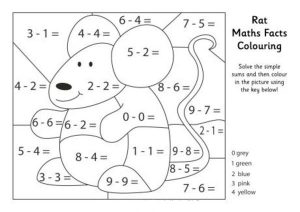 Subtraction Color by Number 3rd Grade